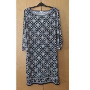 Max Sudios, Black & Off White, Shift Dress, w/ 3/4 Sleeve,
